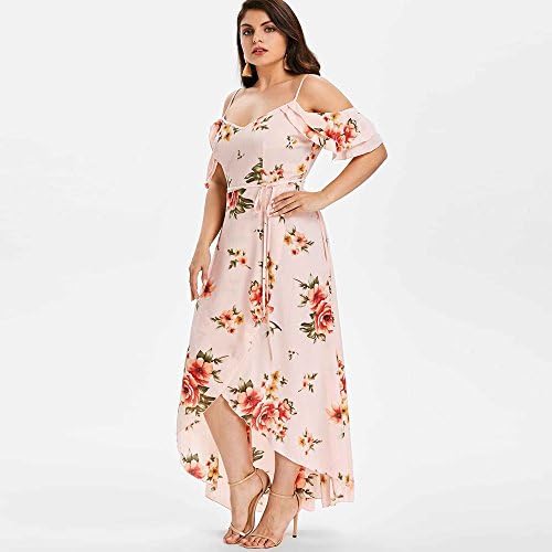 Ženska haljina s cvjetnim printom do koljena bez rukava ljetne Ležerne haljine širokog kroja haljina s naramenicama s džepom