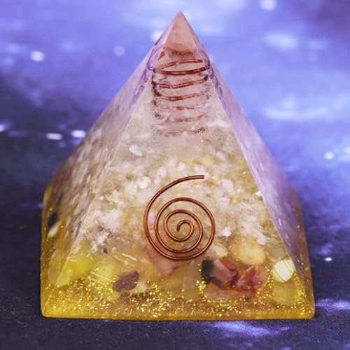 Marka nakit ® orgonit piramida s bakrenom zlatnom žicom i kristalnim padom