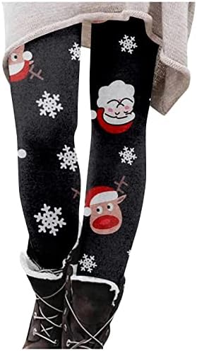 IIUS žene božićne gamaše ultra mekane smeće gamaše prugaste karirane hlače visoki struk trening casual zabave hlače