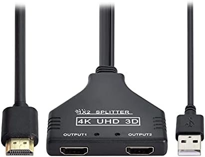 AXGEAR 4K HDMI SPITTER 1 U 2 OUT SA POWERS USB kabelom za podršku monitora 3D Full HD