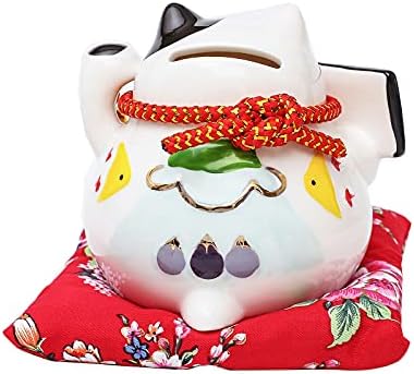 ZIV Bijela keramička maneki Neko sretna mačka banka cvijet glave, ukrašeno ukrašeni porculan