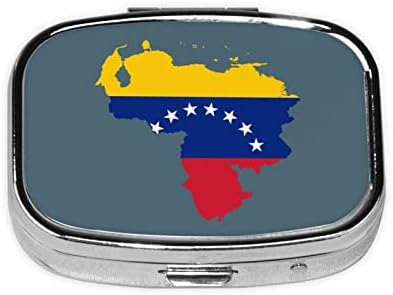 Venezuela zastava karta kvadratna mini tableta kutija za putničke lijekove Organizator prijenosna metalna tableta futrola
