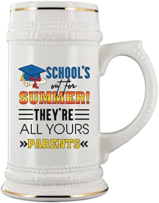 Škole za ljeto imaju sve vaše roditelje pivo Stein šalica 22oz, kolekcionarsko pivo Stein šalica, keramička šalica piva Big