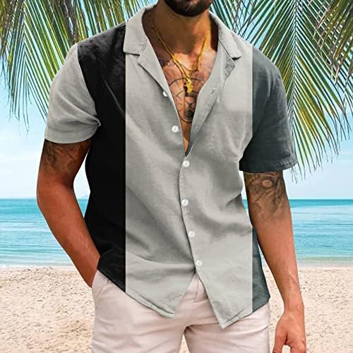 Oversize ljetne majice za muškarce muške Casual majice kratkih rukava Proljeće ljeto s odbijenim ovratnikom košulje s printom