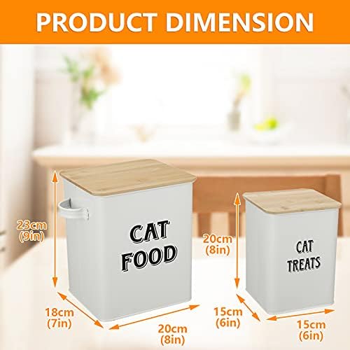 Mačji hrana i poslastice Spremnici postavljeni s čašicom za mačke ili pse -Dight Fitting drvene kapke -obloženi ugljični