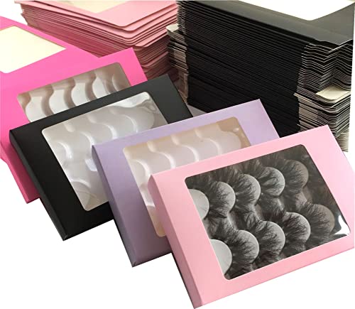 10/20/30/40/50 kom / lot 5 pari prazne kutije za trepavice ružičasti mramorni mekani papirni paket za trepavice ružičasti