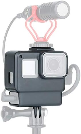 Hafoko V2 zaštitna kućišta kućišta Vlogging Okvir kavez s nosačem adaptera za hladnu cipelu od 3,5 mm kompatibilan za GoPro