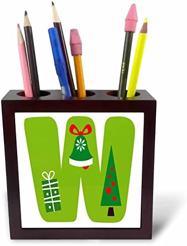 3-inčni slatki crveni i zeleni držači za olovke s božićnim monogramom