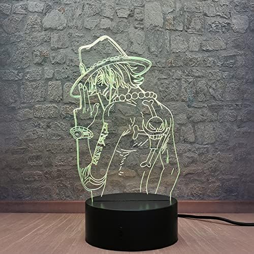 Nightlight * * Anime majmun brat D. Luffi 3 LED stolna svjetiljka bijela brada vođa gusarskog tima Desktop Desktop