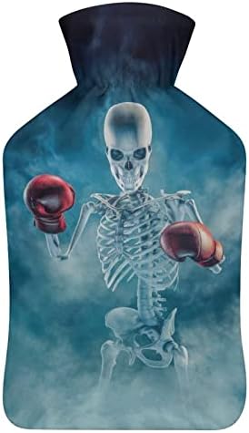 Zastrašujući borac kostur koji nosi bokserske rukavice boca s toplom vodom gumeni krevet toplija slatka topla vreća s poklopcem