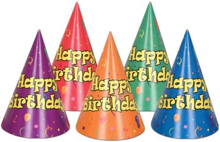 144 kom baloni i papir za ispis konfeta Sretan rođendan Šeširi u obliku konusa