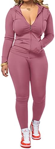 PINSV žene dvodijelne odjeće za vježbanje set bodycon tracksuit dugih rukava s patentnim zatvaračem jakna s jaknom jogger