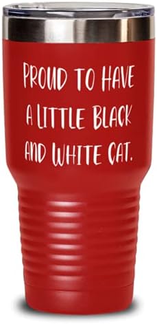 Inspirativna crno -bijela mačka 30oz Tumbler, ponosan što ima malo crno -bijele mačke, prisutan za prijatelje, zabavne poklone