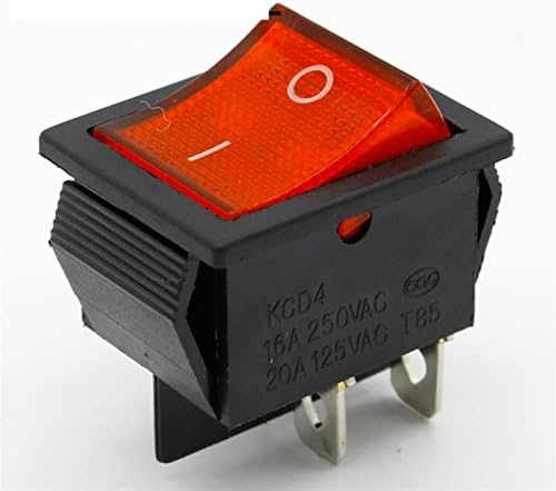 Preklopni prekidač 2pcs / lot Crveni 4-pinski prekidač za uključivanje / isključivanje gumba za brod 250ND 16ND 125ND / 20ND