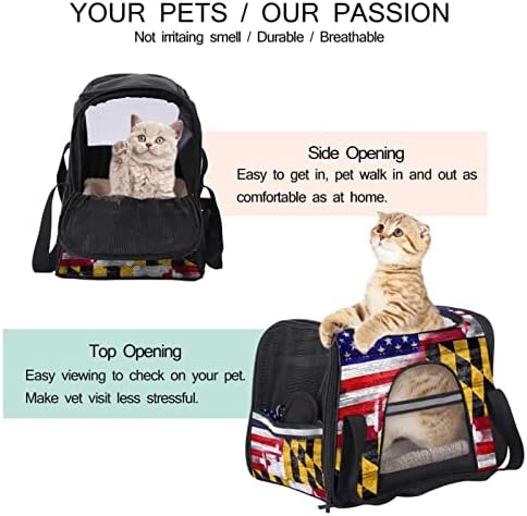 Nosiljka za kućne ljubimce, mekana putna nosiljka za mačke, pse i štence, apstraktni Geometrijski uzorak zastave