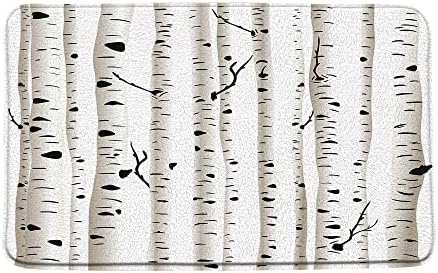 Prostirka za kupaonicu od breze apstraktna bijela šuma sezonsko drveće grane bez lišća Botanika moderna ilustracija ispis