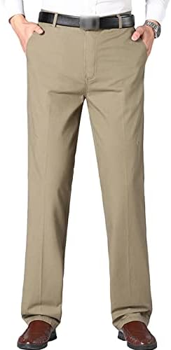 Muške Casual rastezljive Chino hlače klasičnog kroja otporne na bore ravne prednje hlače obične pamučne hlače velike i visoke
