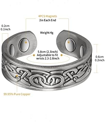 Wollet žene/muškarci podesivi magnetski bakreni prsten s magnetom od 4pcs