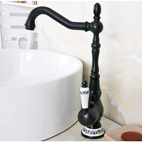 Crno ulje utrljano brončano keramičko bazno kuhinja mokri bar kupaonica posuda slavina sudopera jednostruka rupa okretni