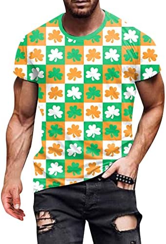 Wocachi St. Patrick's Dan muških majica SOLDER SOLDER KRATKI SLOVE ZELENI GRAFIČKI TEE TOPS Gnomes Sportski mišić Fit majica