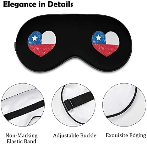 Čile retro zastava u obliku srčane zastava mekana maska ​​za oči Efektivno zasjenjenje zasjenjenja udobnost maska ​​za spavanje