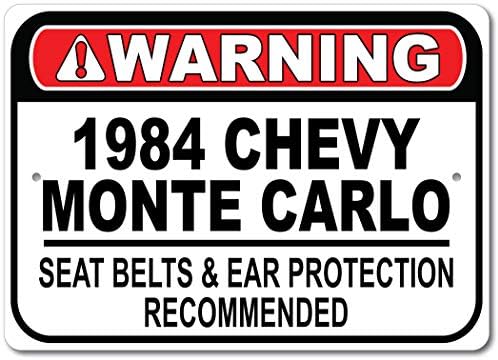 1984. 84 Chevy Monte Carlo sigurnosni pojas Preporučio se brzim automobilom, metalni znak garaže, zidni dekor, GM CAR CIGN