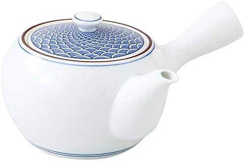 Hamamotou hasami Ware 385384 Takayama Teapot za keramike 13.5 fl oz, plave morske valove, bijela