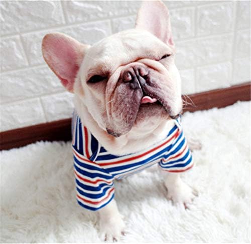 Xiharoom Dog Stretch Pamuk prugasti majica za male srednje pse, pasa s dvonogom pidžama s trenirkom