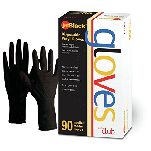 Vinilne rukavice od 90 komada, crne, srednje veličine