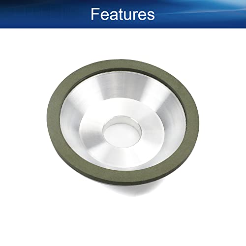 Auniwaig 4,92-inčni 320 griz dijamantni kotači za mljevenje 125 mm, aluminij, smola oblika zdjele za čašicu vezan abrazivni