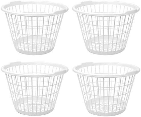 Set od 4 bijele lagane plastične košare za rublje kapaciteta jednog grma