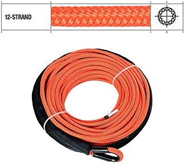 Astra Depot 1pc narančasta 50ft 'x 1/4 Snažni izdržljivi 12-stručni UHMWPE sintetički vitlo za vitlo kabel za konop od 7000