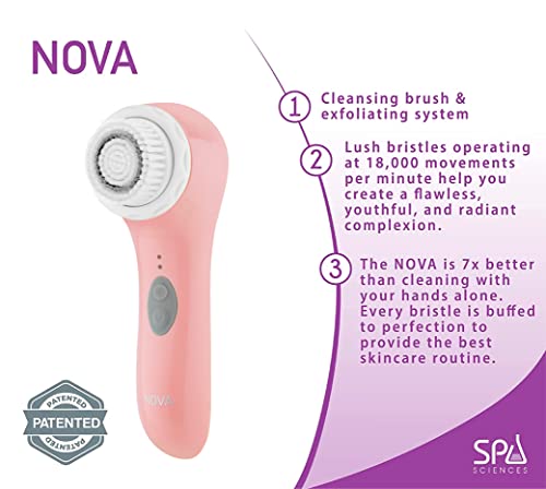 SPA Sciences Nova - patentirani sustav čišćenja i pilinga za čišćenje na licu - sve vrste kože - 3 brzine - vodootporna -