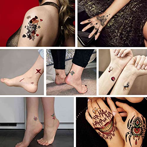 Quichic 100 dizajna cool tetovaža za ruke Halloween tetovaža tetovaža prstiju privremena tetovaža za muškarce Žene lažne