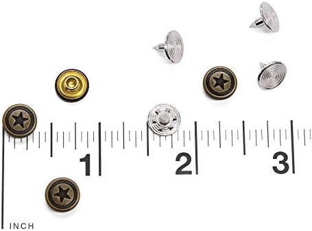 Set od 144 klasičnih antiknih mesinga s tri prstena Zvijezda za traperice