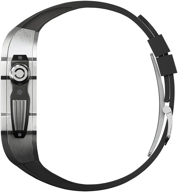 Hepup Luxury Watch Band ， za Apple Watch 8/7/6/5/4/Series Metal Case+FluoroORubber Luxury Watch Band za IWATH 44 mm 45 mm