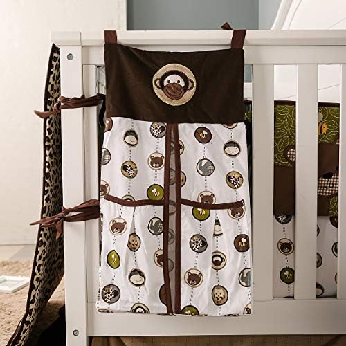 Smeđa majmunska torba za pohranu dječjih pelena s džepom 1 kom organizator dječjih krevetića za vez životinja viseća torba