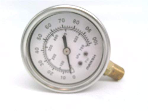 Močvarni instrumenti J7648 mjerač tlaka, ukinuo proizvođač, promjer 2-1/2 inča, dvostruki raspon: 0-100 psi 0-700 kPa LM