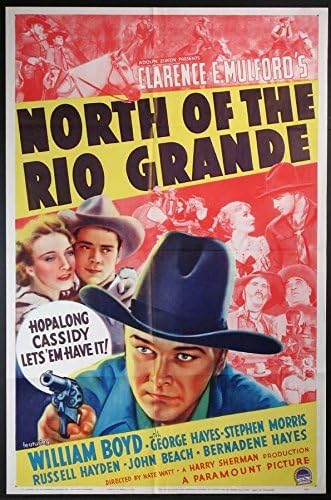 Sjeverno od Rio Grande Hopalong Cassidy 1937. Original One List 27x41 u blizini metvice