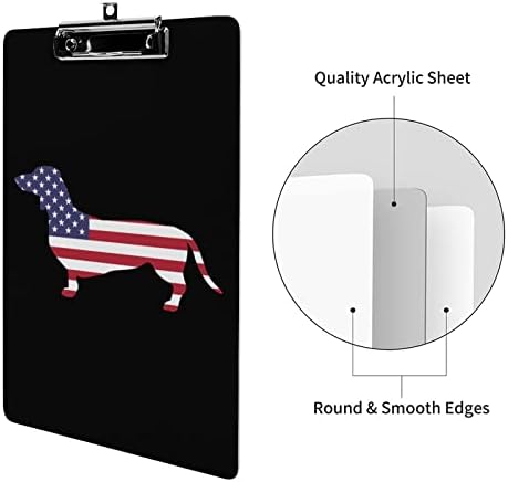 Akrilne ploče s patriotskim jazavčarom i američkom zastavom s niskoprofilnom kopčom Slatke ploče standardnog formata A4 za