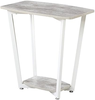 Koncepti praktičnosti završni stol od sivog kamena, sivi / bijeli okvir