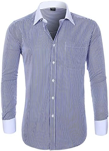 Fsahjkee košulja s dugim rukavima za muškarce dolje, vitka fit casual redovita lagana ljetna klasična radna košulja za rastez