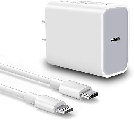 Brzi punjač za iPhone, strujni punjač i USB C snage 20 W s 6-noga kabel za punjenje iPhone Certificirani MFi brzi USB punjač-C