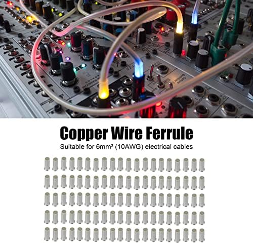 Terminal bakrene žice Ferrule, 100 pcs cijevi tipa za prelazak konektora limene obloge lako se instalirati za električne