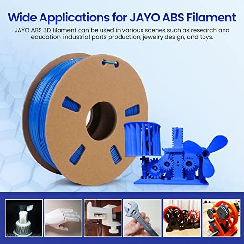 Jayo ABS 3D pisač filament, udar i toplinski otporan ABS filament 1,75 mm Dimenzionalna točnost +/- 0,02 mm, 0,65kg kartonskog