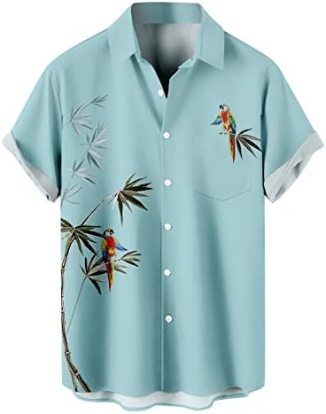 2023. novi muški jednostavni havajski papiga, print majica kratkih rukava košulja kratka rukava majica
