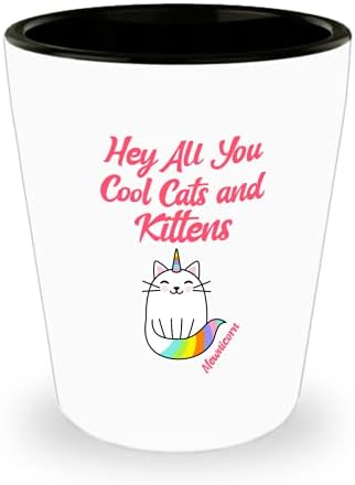 Pozdrav svima vama cool mačke i mačići, čaša, čaša od Mijaukorna, mačka mačić jednorog, čaša, keramika