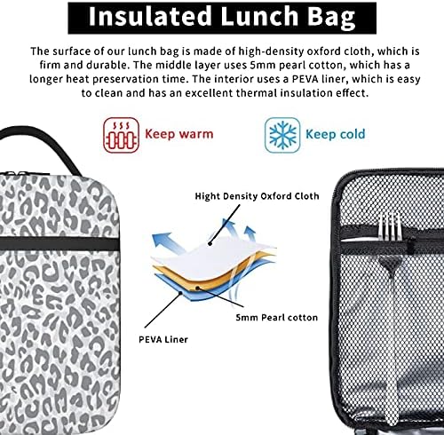 Torba za ručak s printom geparda, torba, torba za ručak za žene, kutija za ručak, izolirani spremnik za ručak za uredski