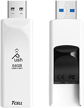 Tcell Push 64GB USB 3.2 Gen1 USB flash pogon Pročitajte brzinu do 100MB/s, uvlačivi memorijski štap za pohranu podataka palca