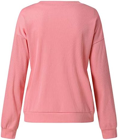 Košulje dugih rukava za žene pleteni džemper lagani casual crewneck rebrasti slojevi predimenzionirani pullover džemper vrhovi